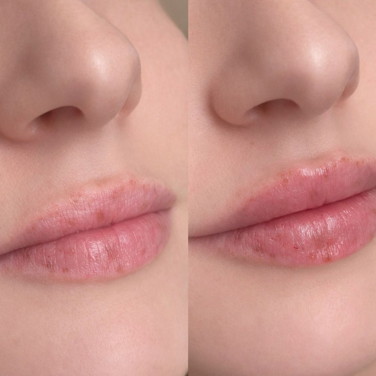 Lip treatment result — before and after